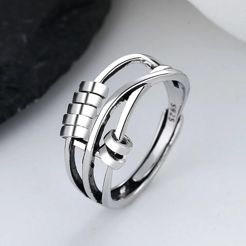 Anti-Anxiety Ring - Adjustable Sterling Silver Fidget Ring