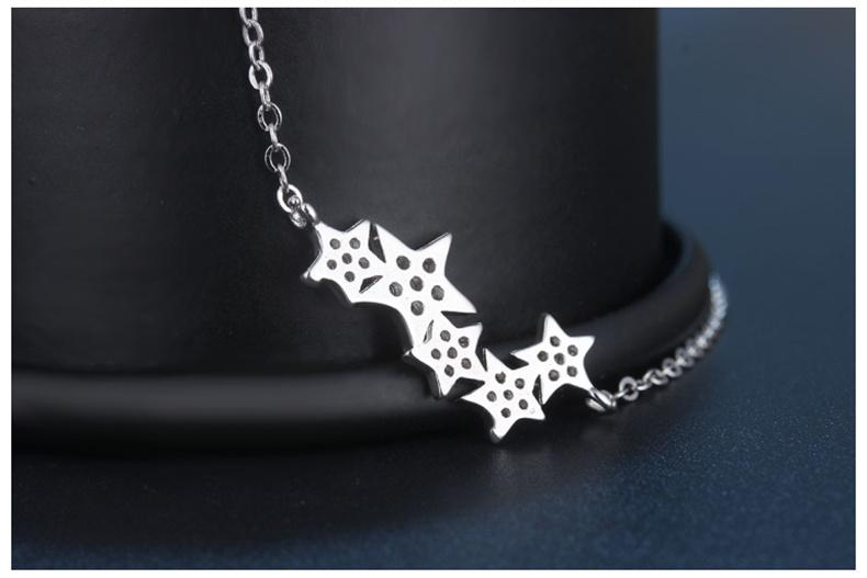 StarGleam Necklace - Silver Star Crystal Necklace