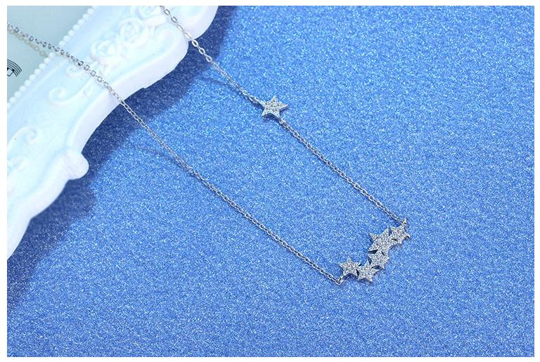 StarGleam Necklace - Silver Star Crystal Necklace