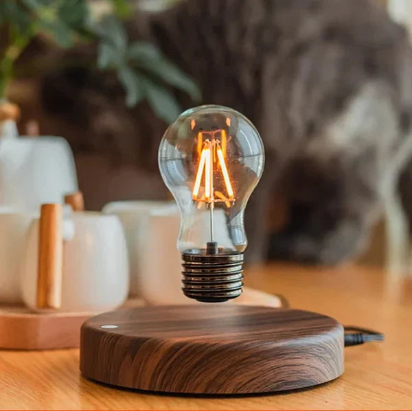 LevitaLux - Floating Bulb Lamp with Walnut Base