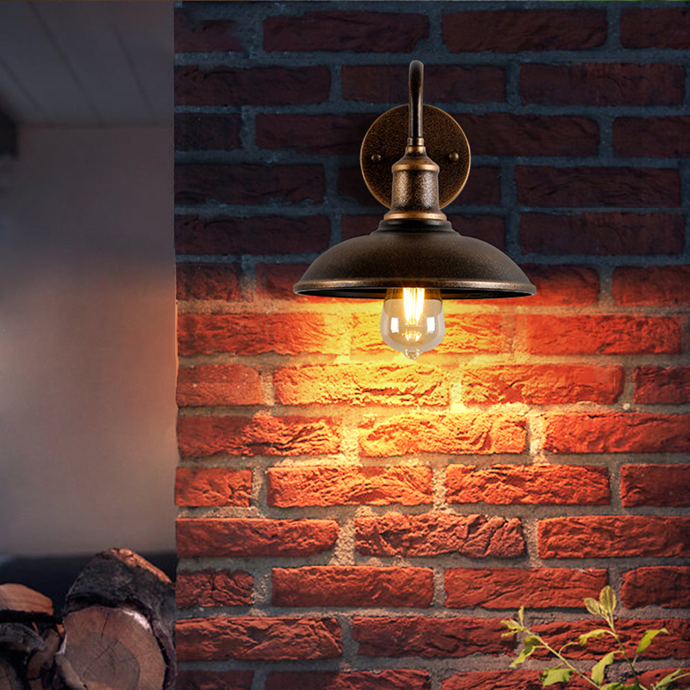 Alessio - Vintage Antique Brass Outdoor Wall Lamp (IP65)