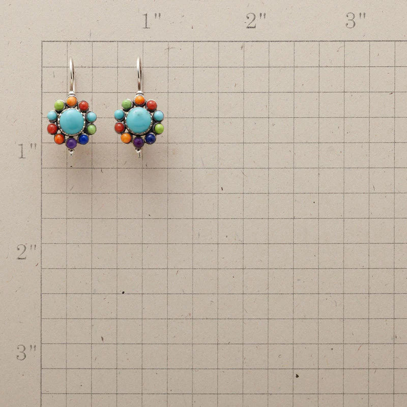 Naida - Multicolour Round Turquoise Earrings for Women