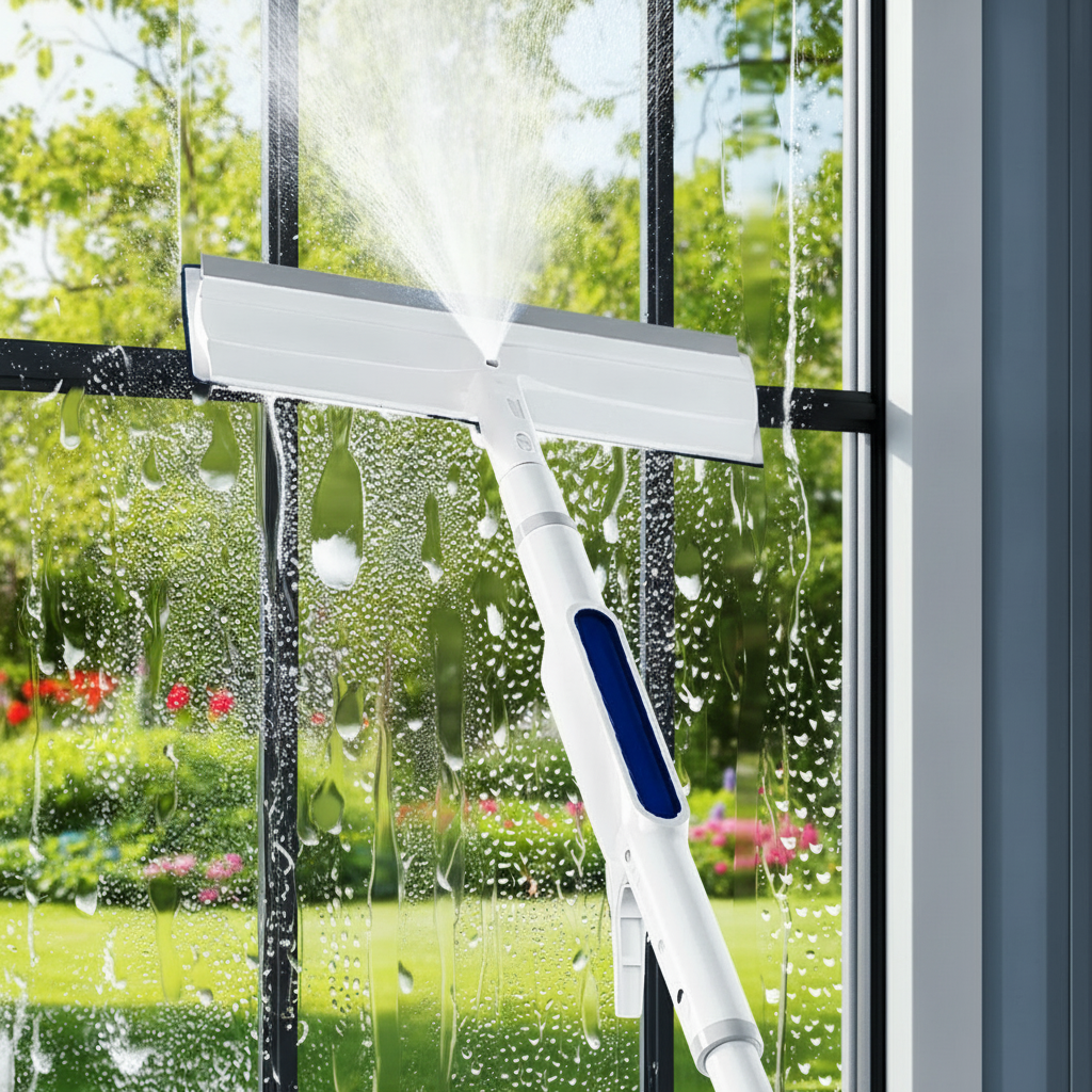 Maison Elmora | 3-in-1 Window Cleaner with Telescopic Handle & Rotating Head | Efficient Design for Spotless Surfaces 0