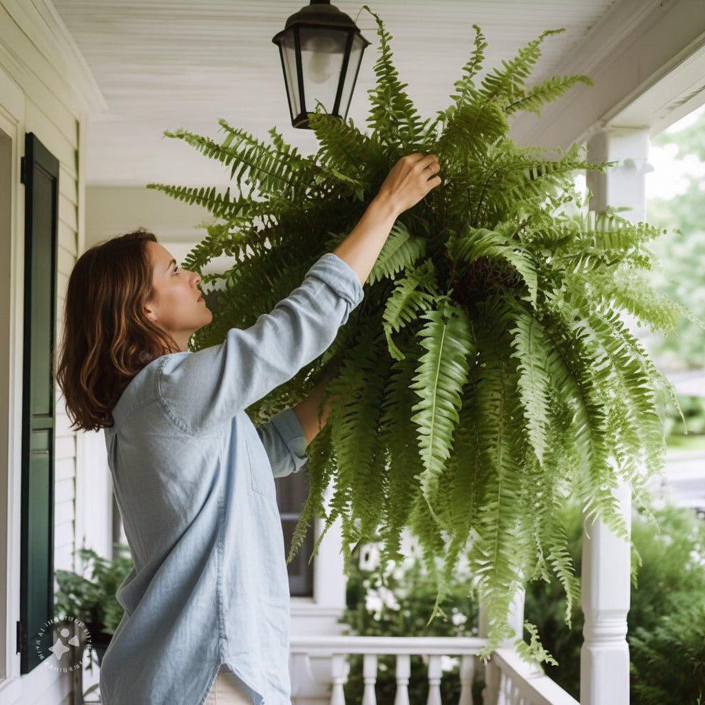 Maison Elmora | Artificial Boston Fern with UV Resistant Material | Maintenance-Free Plant for Luxurious Outdoor Decor 0