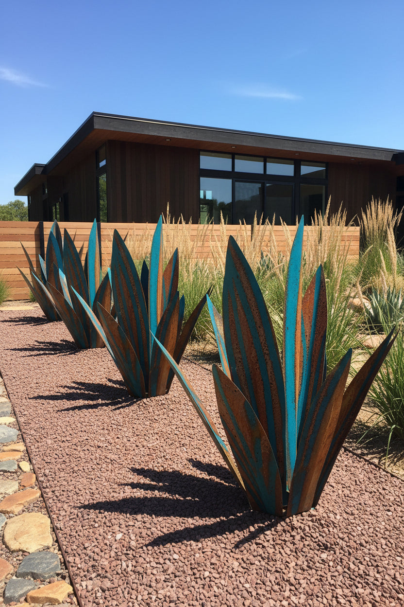 Maison Elmora | Metal Garden Statue with Realistic Agave Design | Durable Accent for Indoor and Outdoor Decor 0