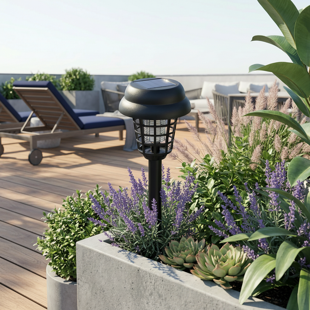 Maison Elmora | Outdoor Solar Lamp with Anti-Mosquito Feature | Minimalist Design for Elegant Gardens 0