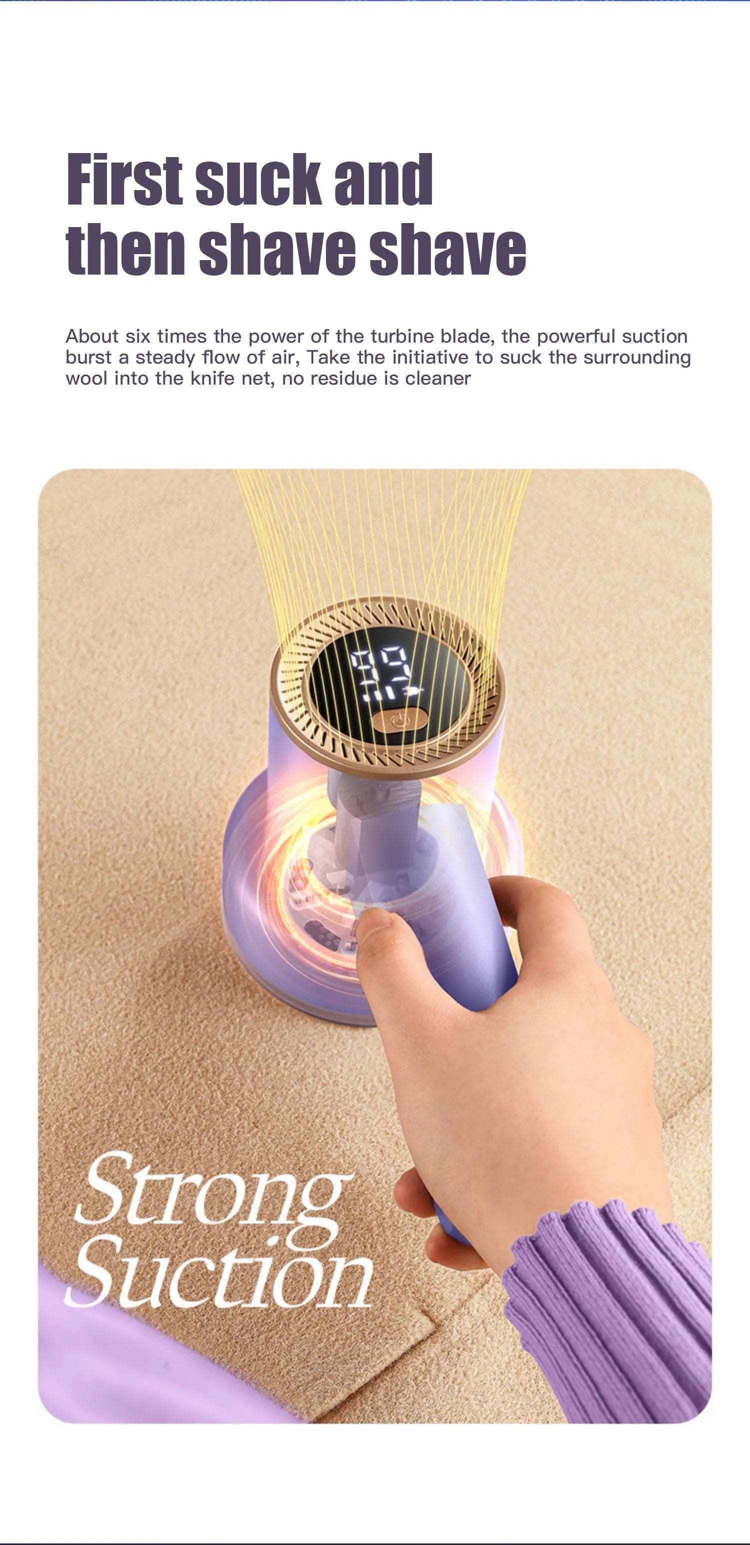 FluffEase Remover - Rechargeable Electric Lint Remover for Clothes
