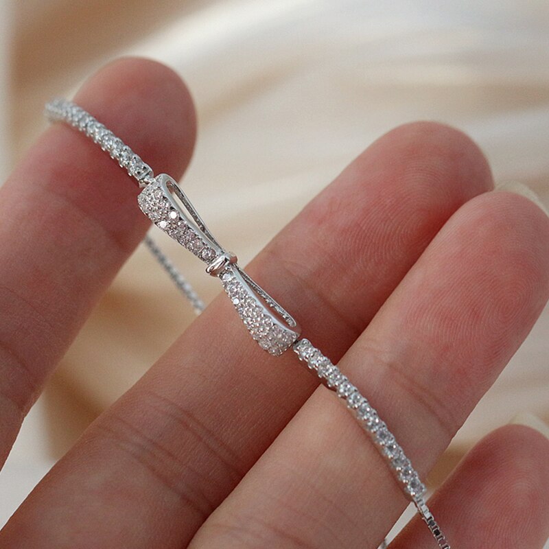 SparkleTennis Bracelet - Elegant Silver Bracelet with Zirconia Stones
