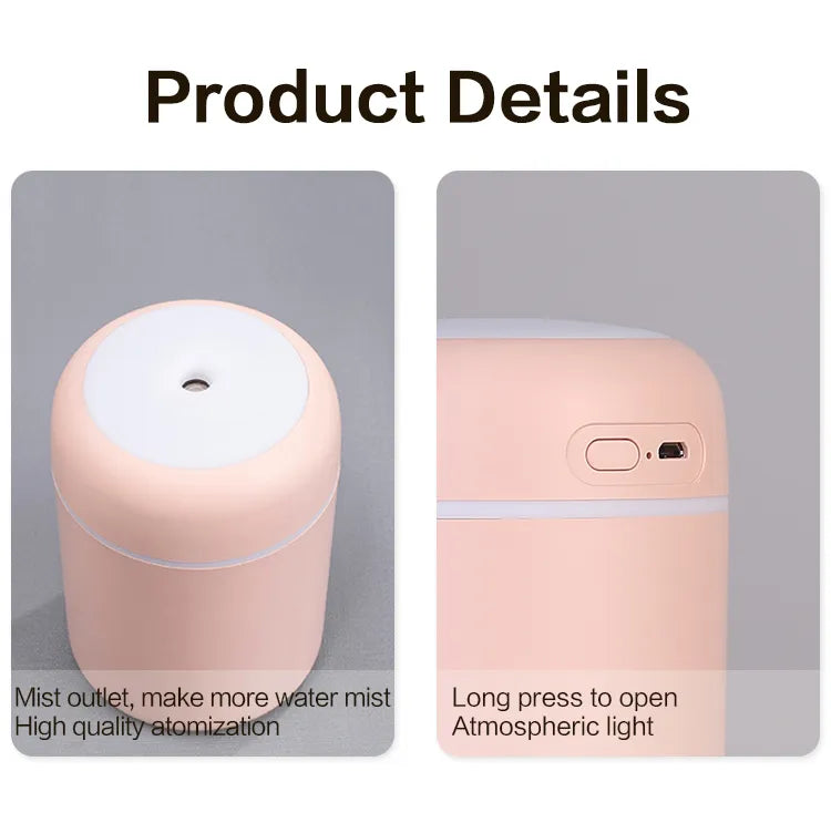AirMist Mini - Compact USB Humidifier with Night Light