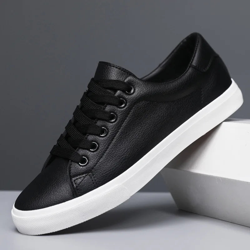 Men's Classic Vegan Leather Lace-Up Shoes - Stylish Lightweight Footwear for Everyday Comfort 12