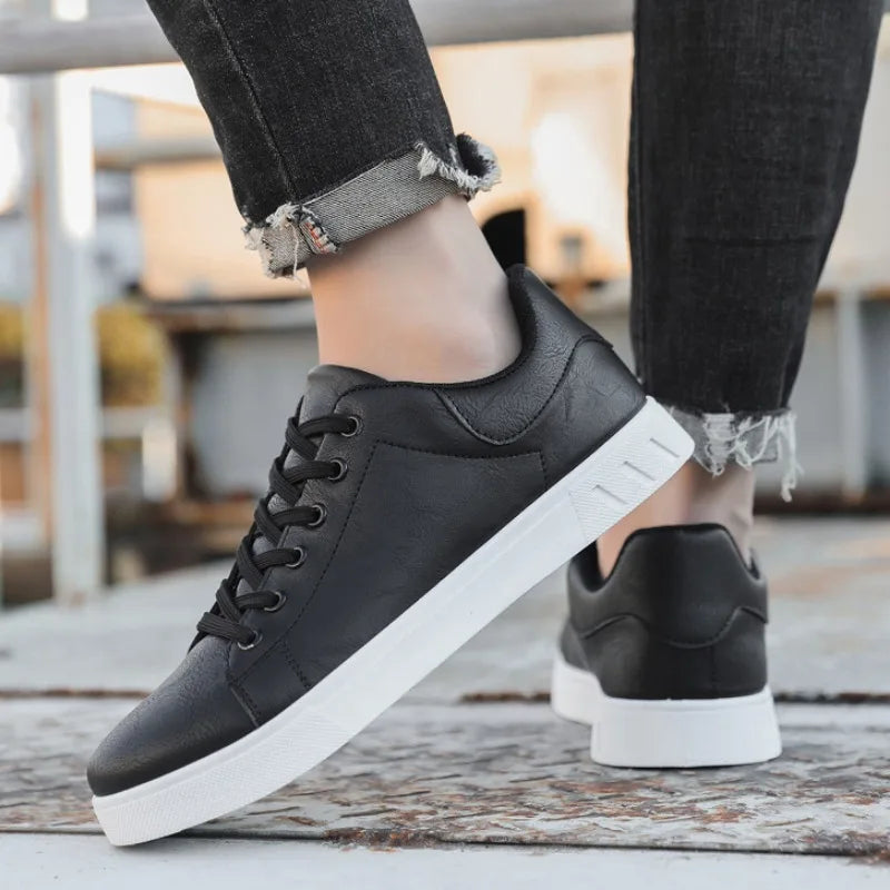 Men's Classic Vegan Leather Lace-Up Shoes - Stylish Lightweight Footwear for Everyday Comfort 3