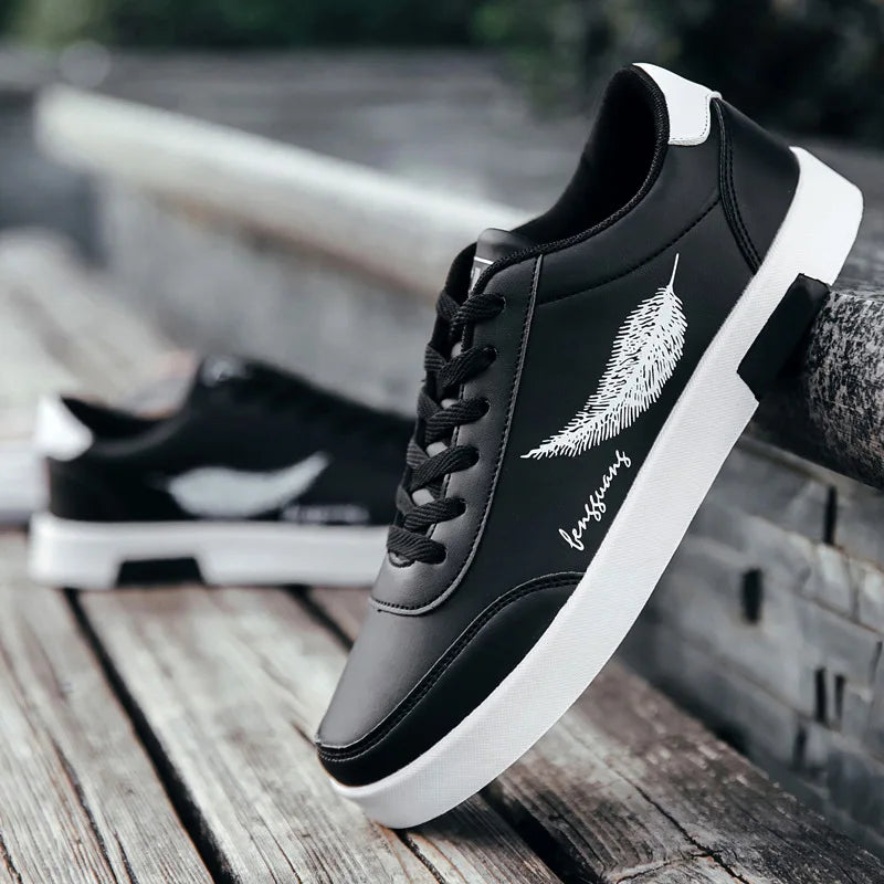 Men's Classic Vegan Leather Lace-Up Shoes - Stylish Lightweight Footwear for Everyday Comfort 7