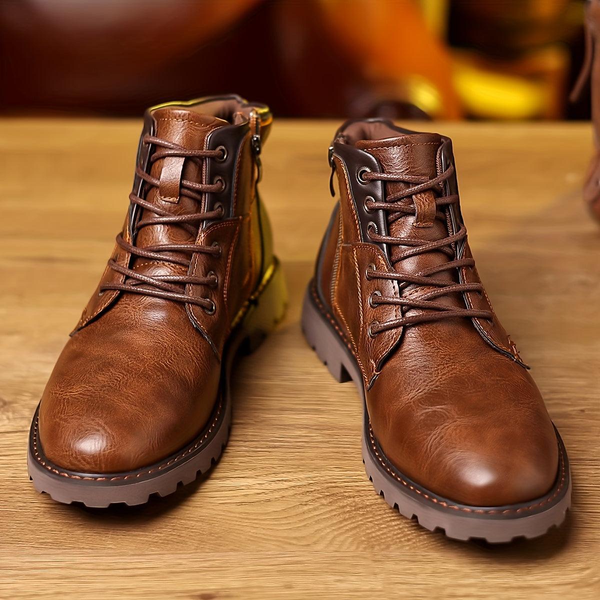 Men's Elegant Leather Dress Boots - Stylish Zippered Footwear for Formal Occasions 3