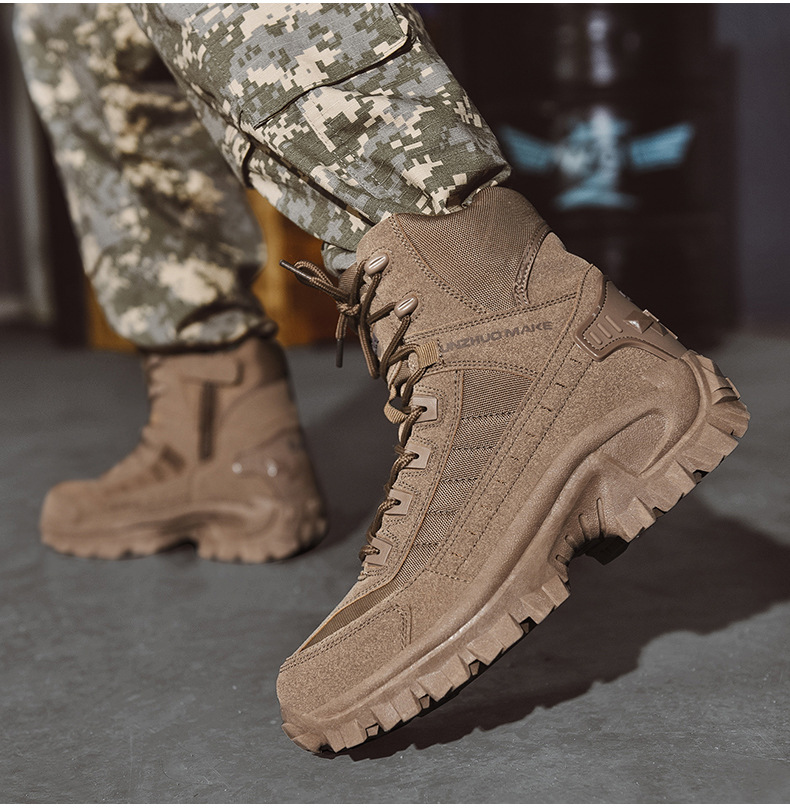 Men's Tactical Boots - High-Top Ankle Support for Outdoor Adventures and Military Use 2