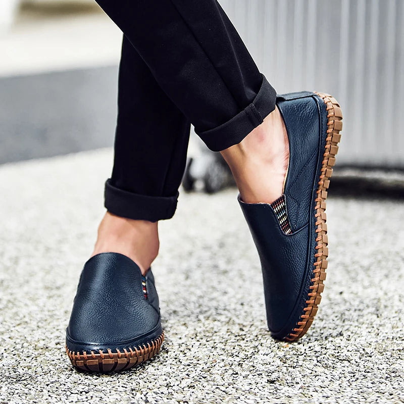 Men's Vegan Leather Loafers - Stylish Brown Comfort Shoes for Everyday Wear 4