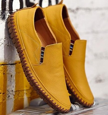 Men's Vegan Leather Loafers - Stylish Brown Comfort Shoes for Everyday Wear 8