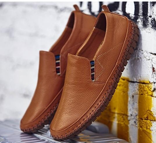 Men's Vegan Leather Loafers - Stylish Brown Loafers for Everyday Comfort and Support 7