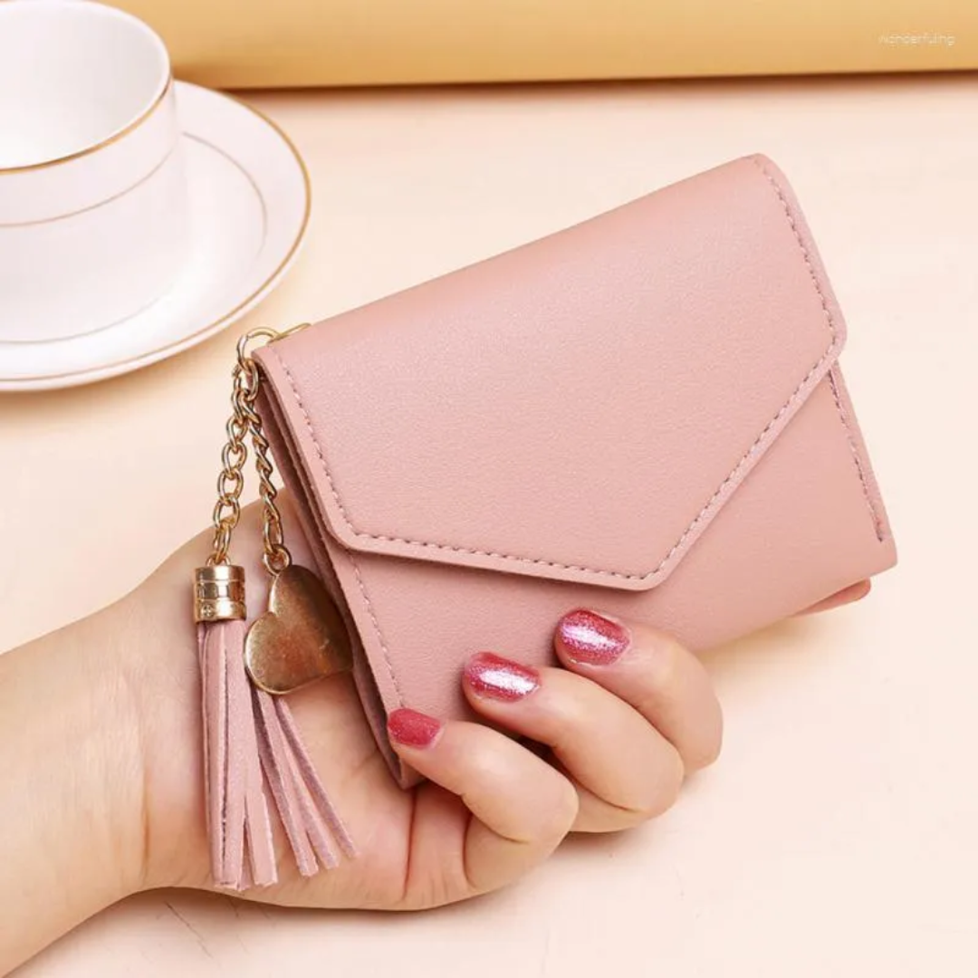 MiniPouch - Elegant Compact Wallet with Tassel Charm