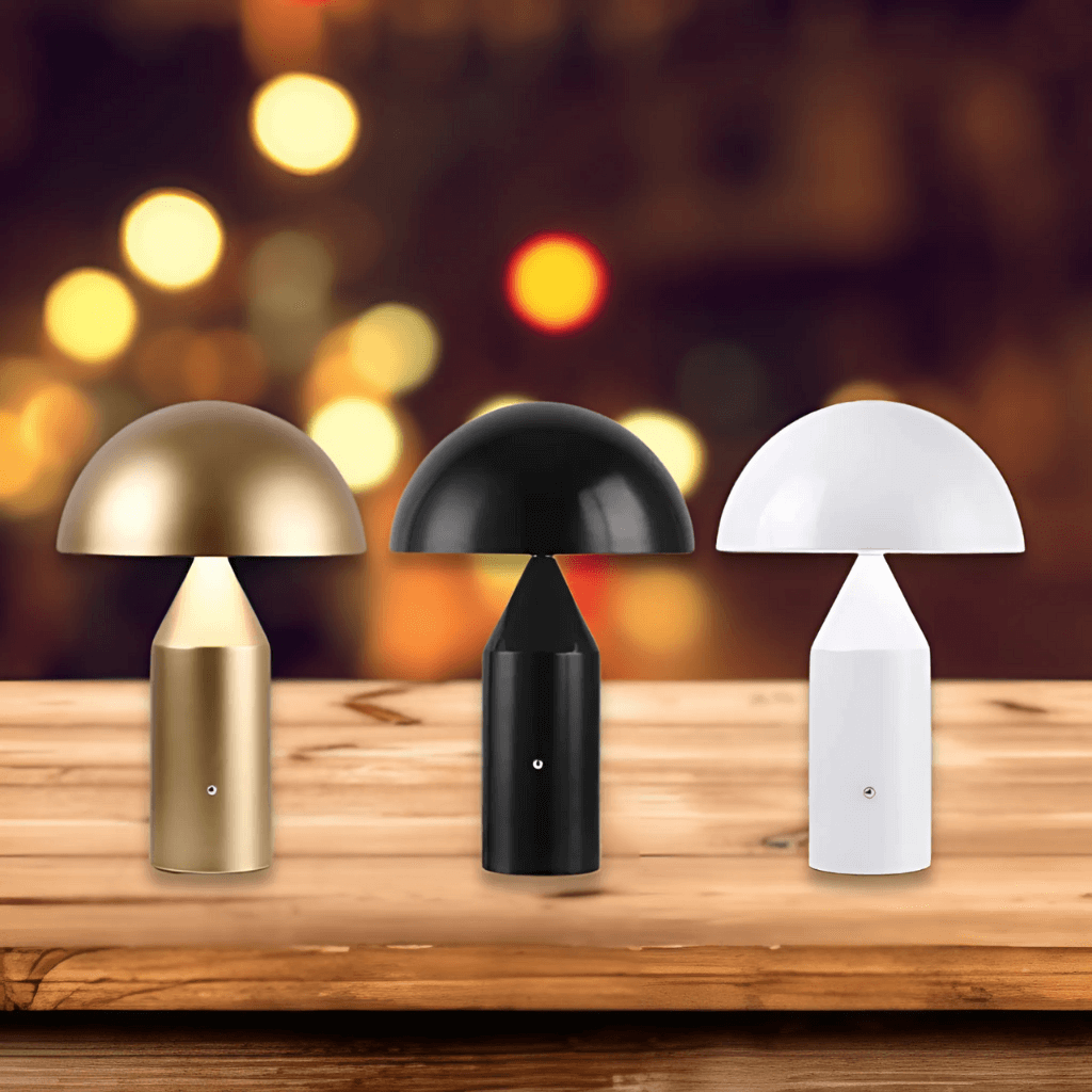 Nordic Gold Mushroom Lamp - Minimalist LED Light