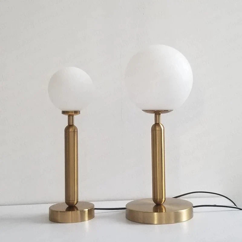 GlowSphere Brass Table Lamp - Glass Ball LED Light