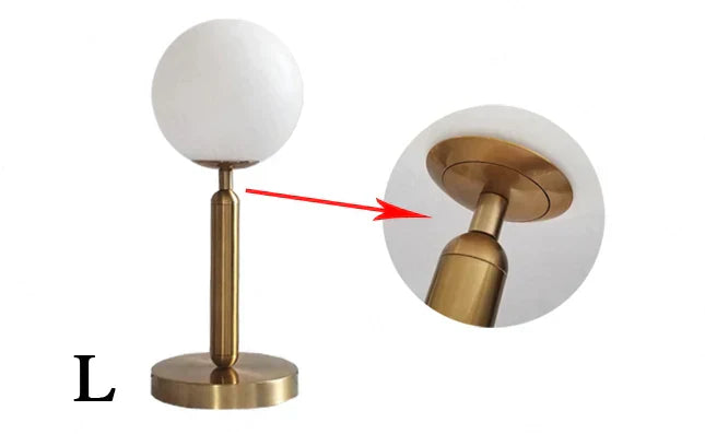 GlowSphere Brass Table Lamp - Glass Ball LED Light