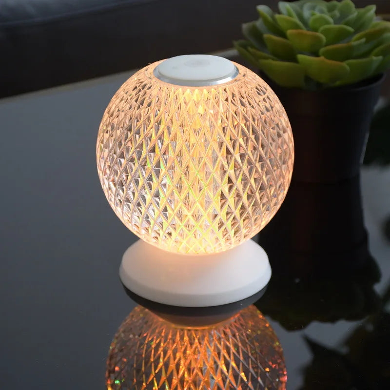 FlexiLuxe Crystal Table Lamp - Cordless LED Light