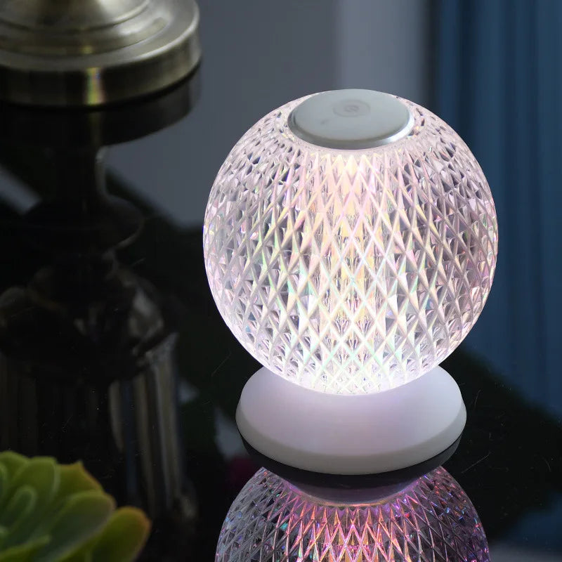 FlexiLuxe Crystal Table Lamp - Cordless LED Light