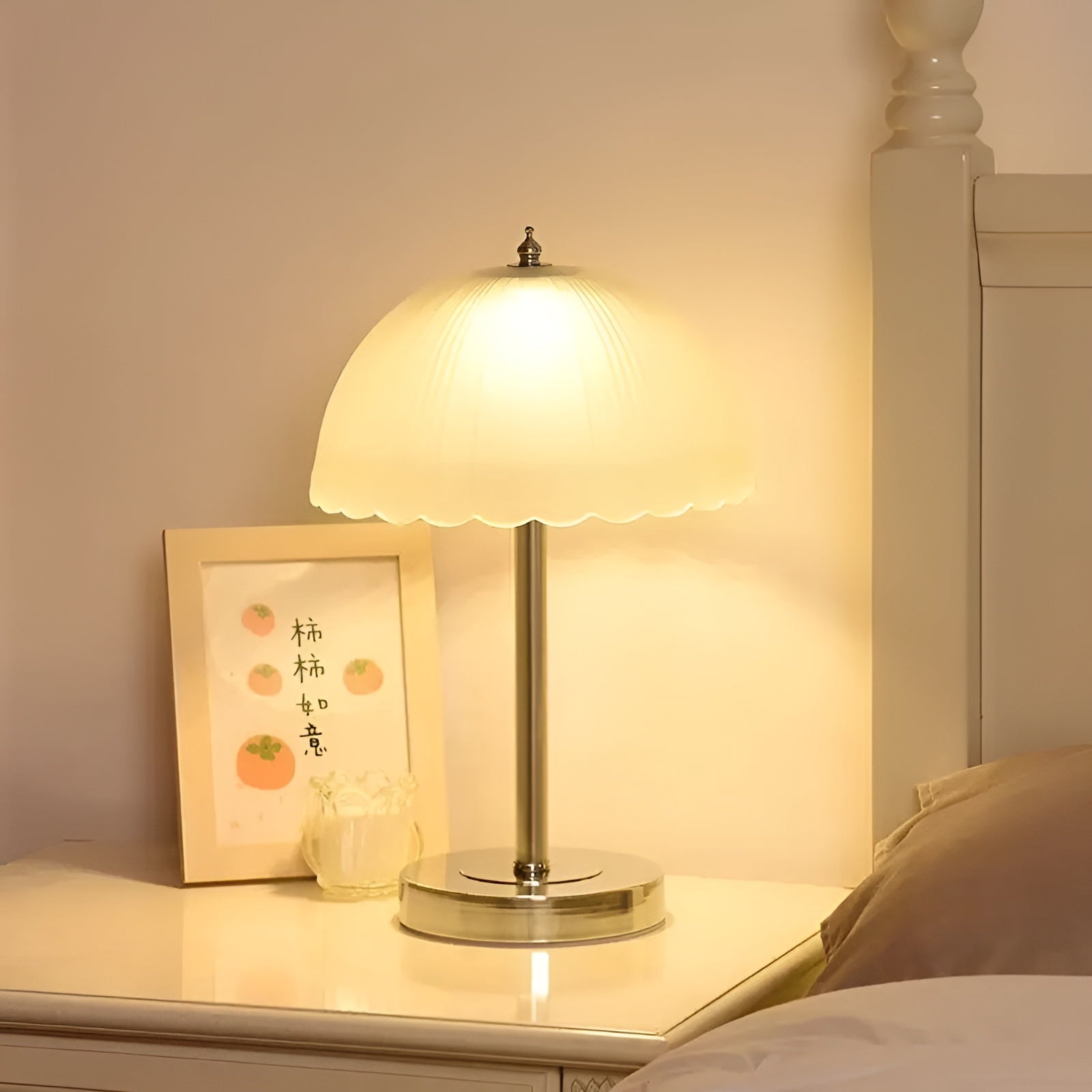 Glass Mushroom Table Lamp - Modern LED Accent Light