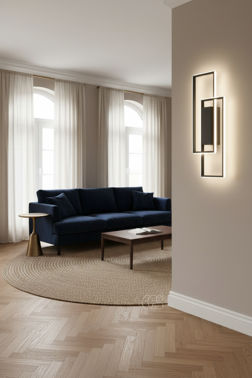 Modern Geometric Wall Light | Adjustable LED Colors for Serene Ambiance 0