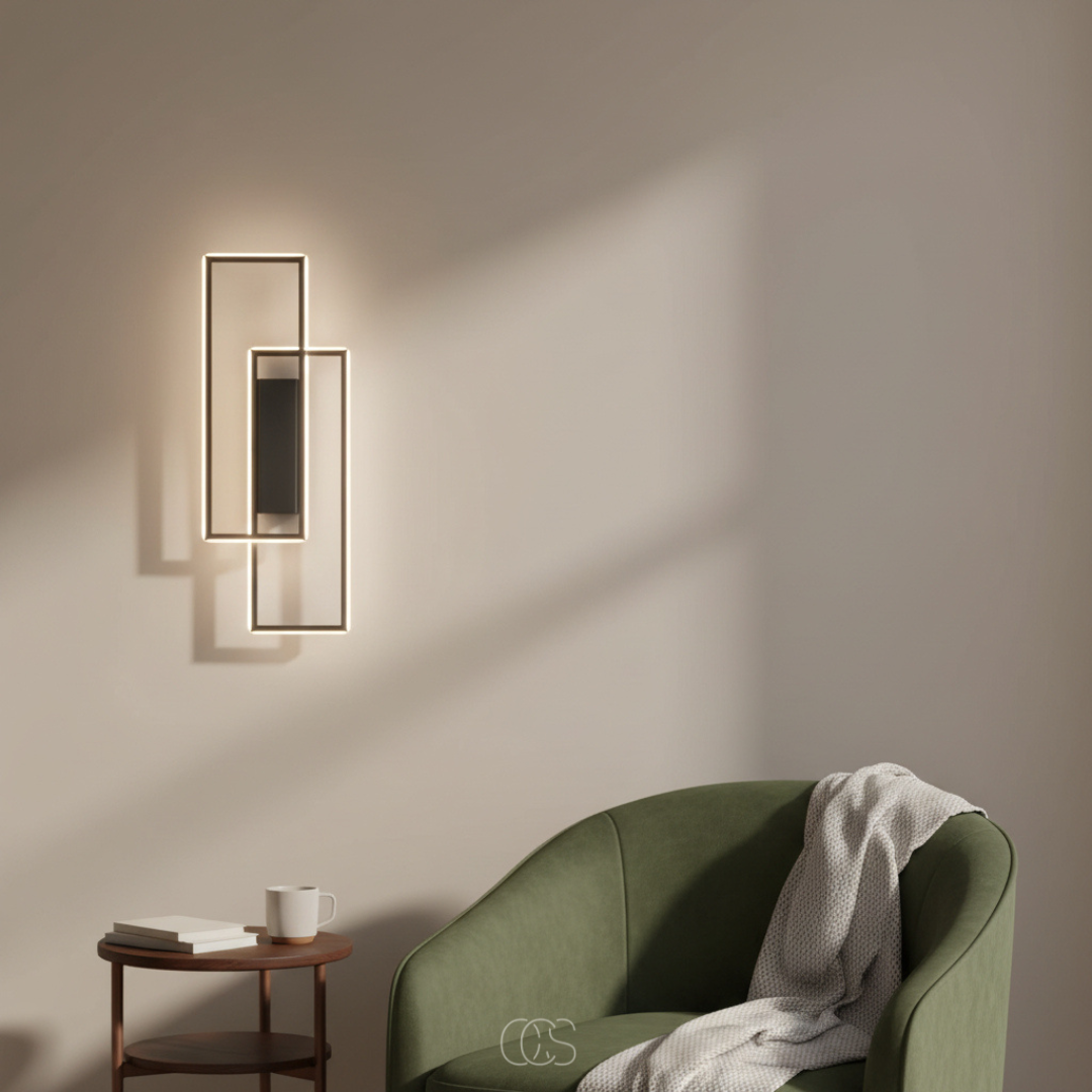 Modern Geometric Wall Light | Adjustable LED Colors for Serene Ambiance 2