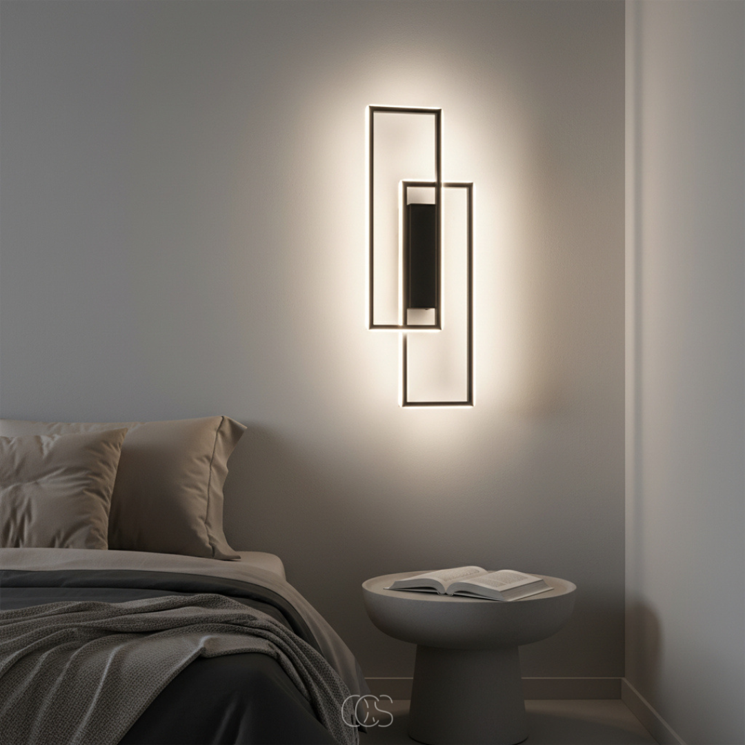 Modern Geometric Wall Light | Adjustable LED Colors for Serene Ambiance 4