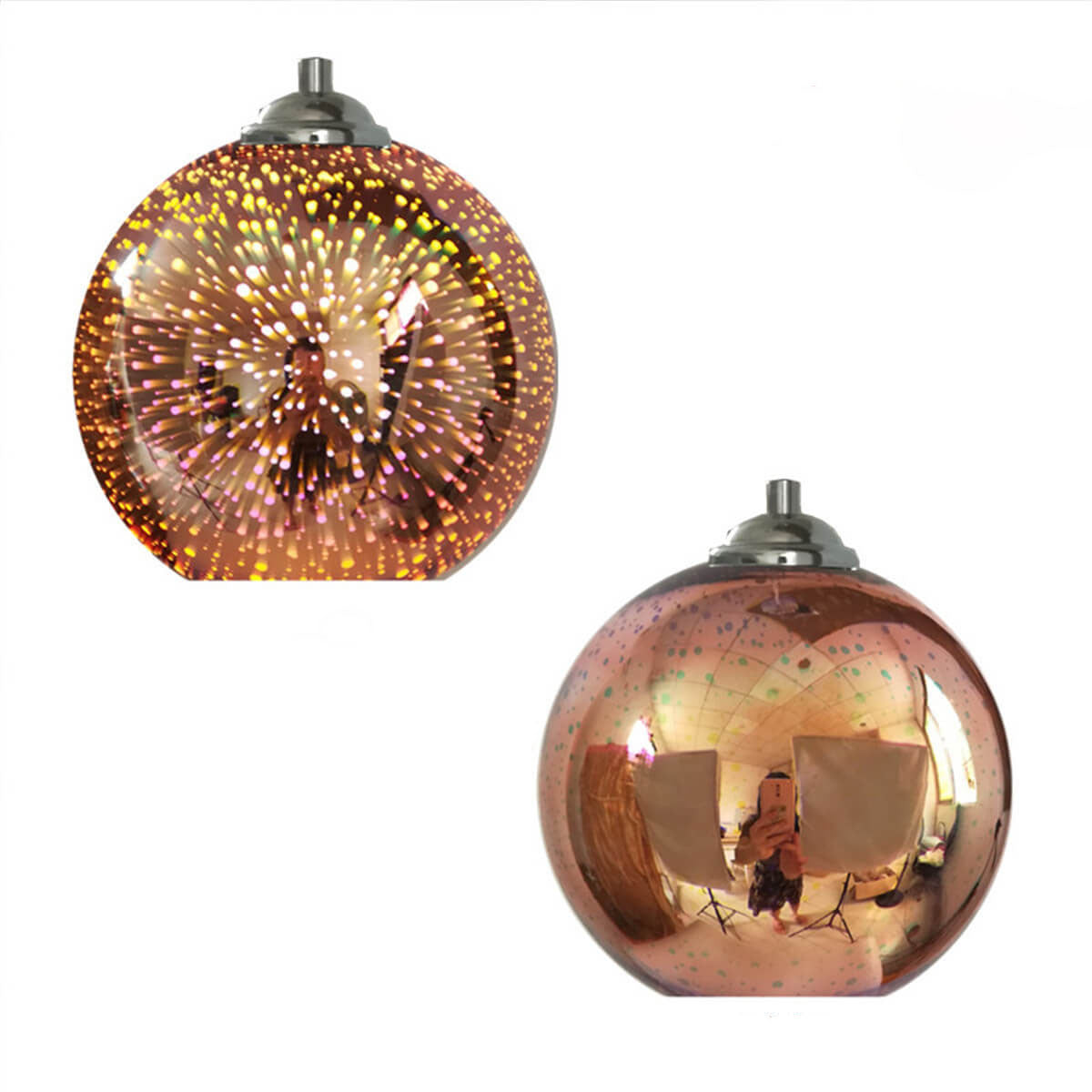 Modern Glass Pendant Light | 3D Fireworks Design with Adjustable Cable | Stunning Kitchen Pendant Lighting for Ambient Illumination 0