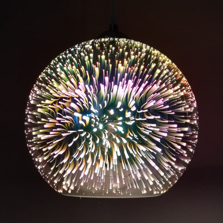 Modern Glass Pendant Light | 3D Fireworks Design with Adjustable Cable | Stunning Kitchen Pendant Lighting for Ambient Illumination 11