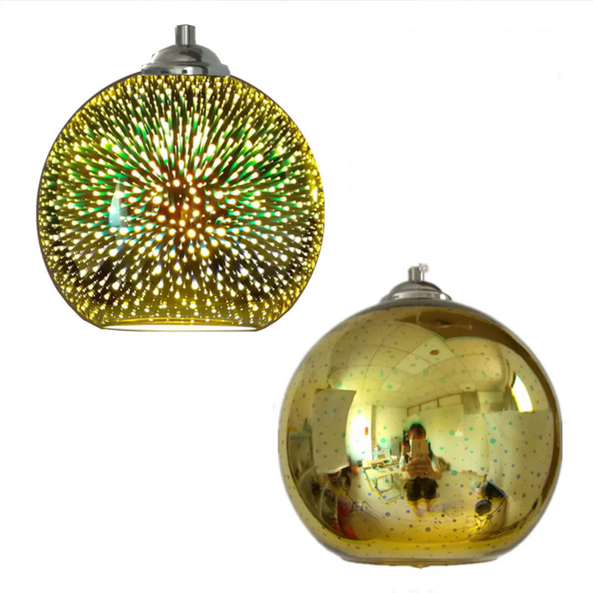 Modern Glass Pendant Light | 3D Fireworks Design with Adjustable Cable | Stunning Kitchen Pendant Lighting for Ambient Illumination 12