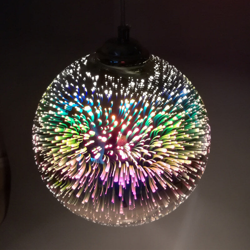 Modern Glass Pendant Light | 3D Fireworks Design with Adjustable Cable | Stunning Kitchen Pendant Lighting for Ambient Illumination 9