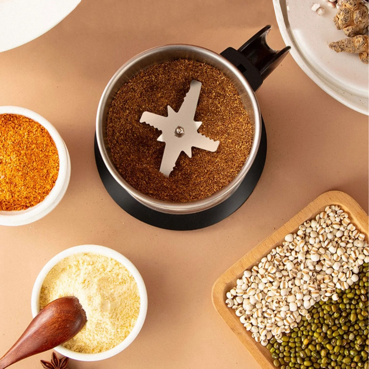 Modern Kitchen | Portable Multifunctional Grinder with Powerful Motor | Efficient Grinding for Coffee, Spices, and Grains 4