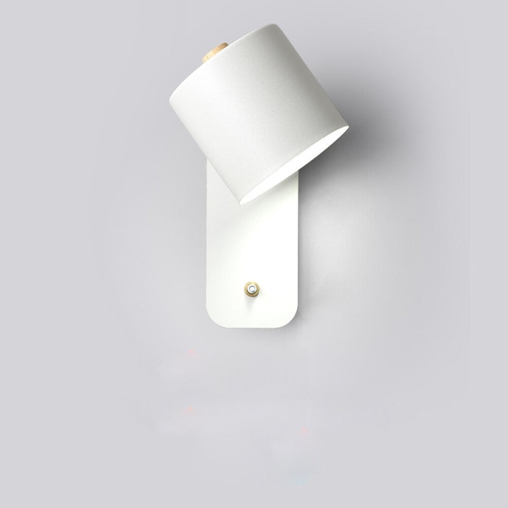 Modern LED Wall Light with Integrated Switch - Sleek Metal Design for Targeted Illumination 0