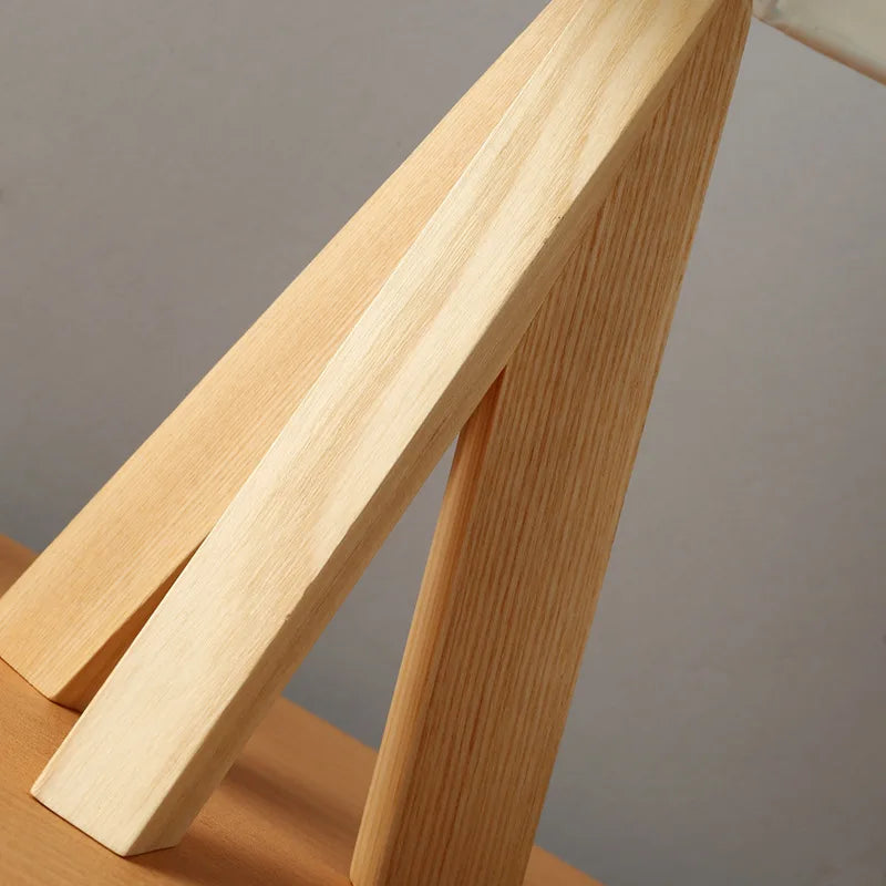 Wood Opaline Tripod Table Lamp - Modern