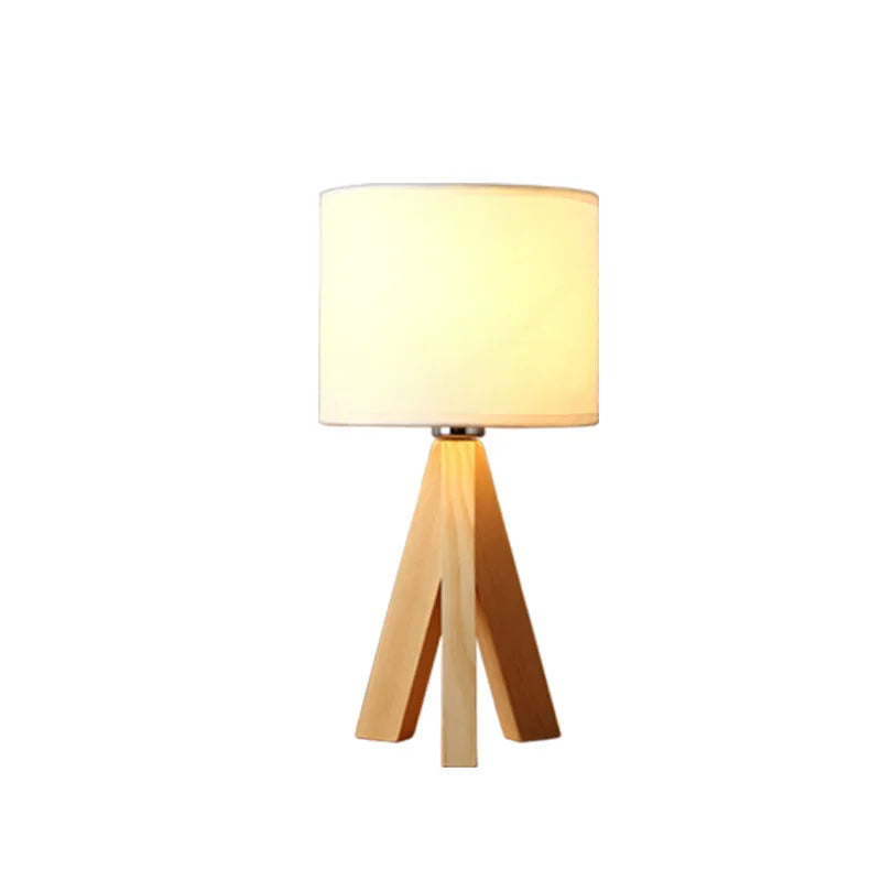 Wood Opaline Tripod Table Lamp - Modern