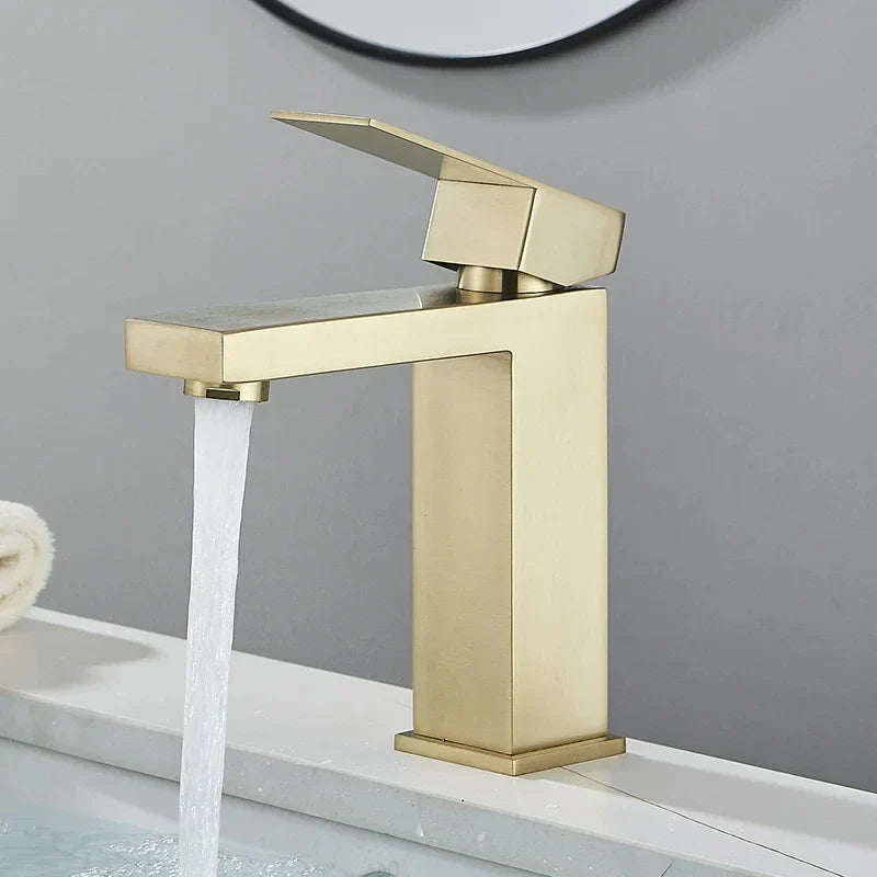 Black & Silver Basin Faucet - Modern Bathroom Mixer