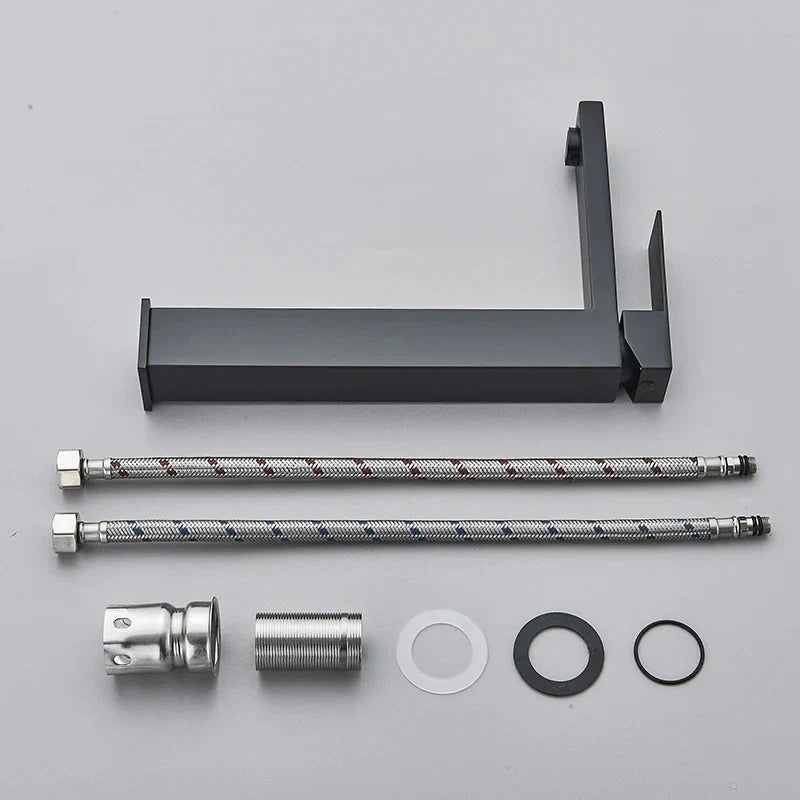 Black & Silver Basin Faucet - Modern Bathroom Mixer