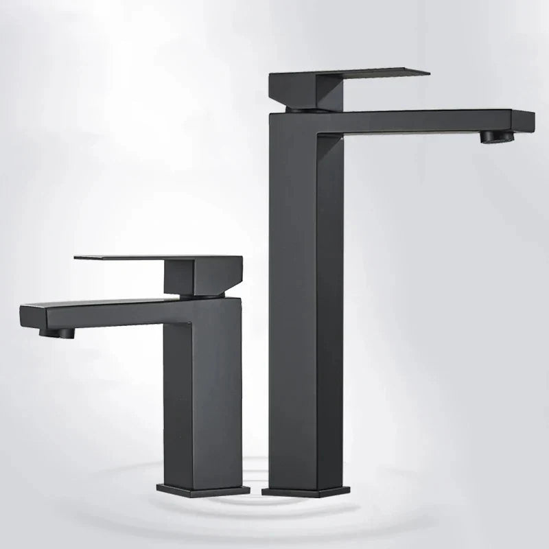 Black & Silver Basin Faucet - Modern Bathroom Mixer