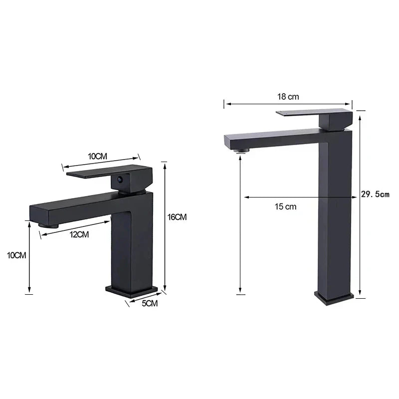 Black & Silver Basin Faucet - Modern Bathroom Mixer