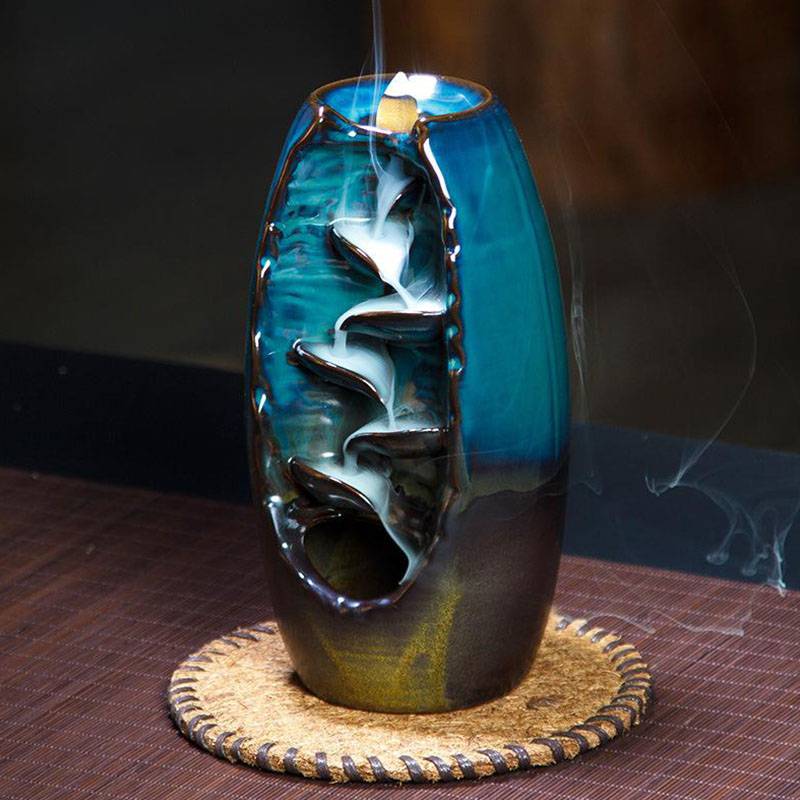 SerenityFlow - Ceramic Incense Waterfall