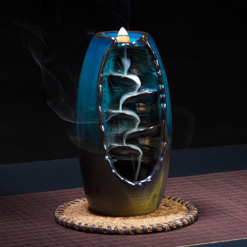 SerenityFlow - Ceramic Incense Waterfall