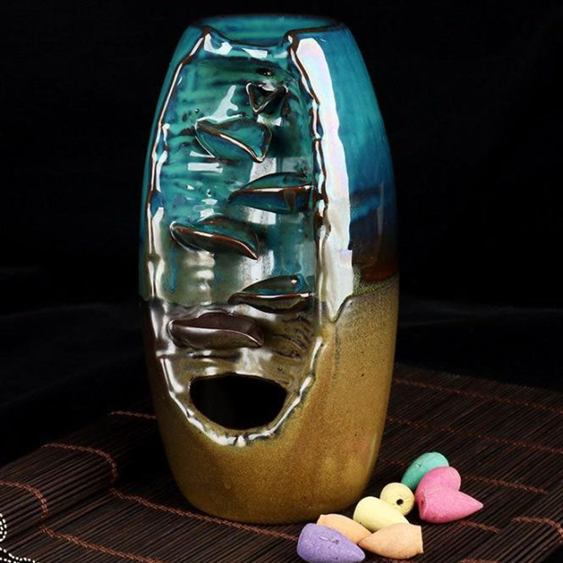 SerenityFlow - Ceramic Incense Waterfall