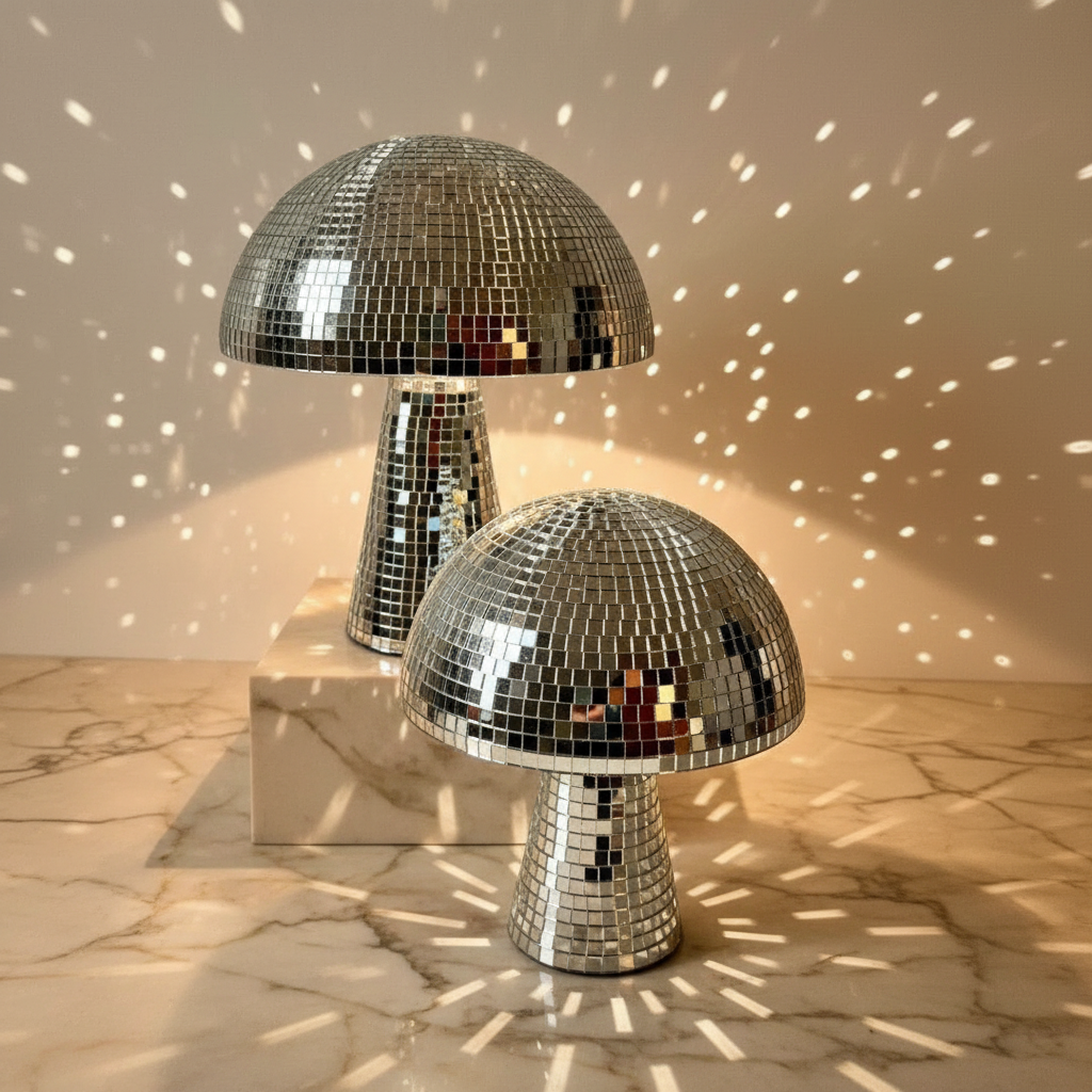 Mushroom Style | Table Lamp with Reflective Tiles for Vibrant Ambiance 1