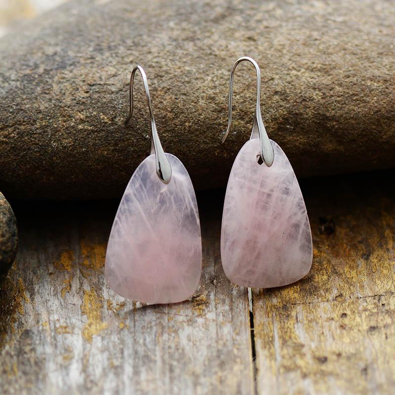 AuraGlow - Rose Quartz Earrings for Women