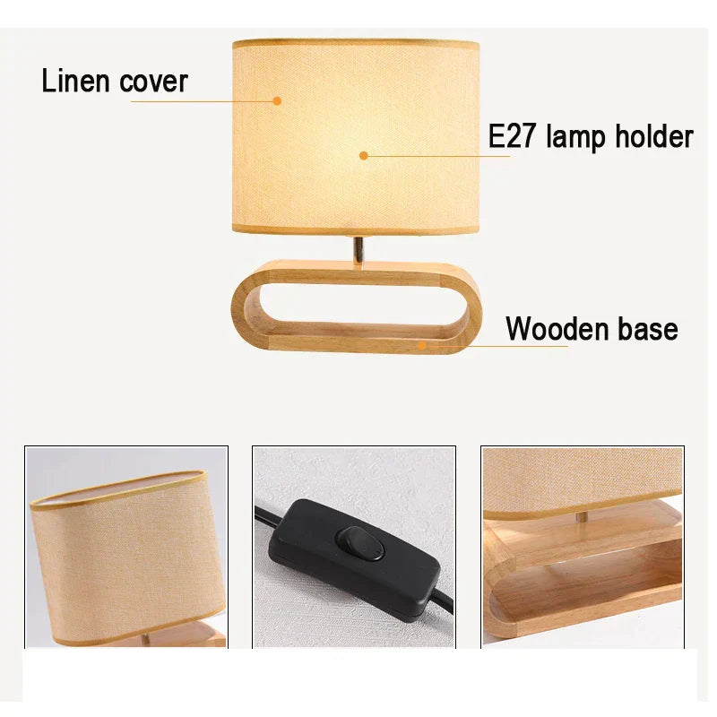 NordicWood Table Lamp - Handmade Scandinavian Light