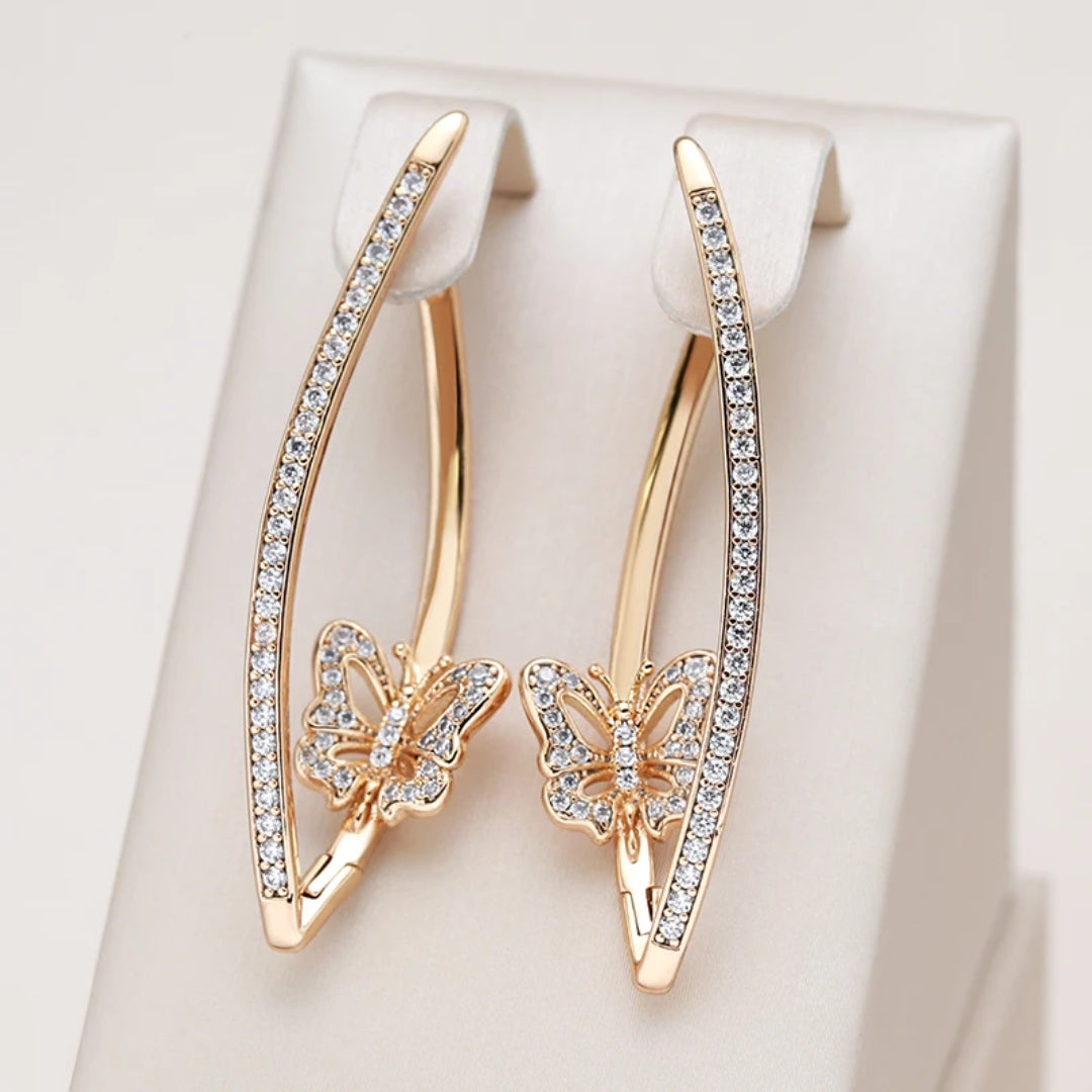 Sparkling Butterfly Earrings - Elegant and Playful